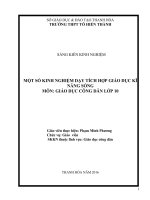 Một số kinh nghiệm dạy tích hợp giáo dục kỹ năng sống, môn giáo dục công dân lớp 10 