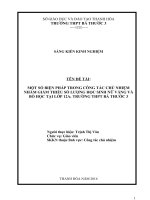 Một số biện pháp trong công tác chủ nhiệm nhằm giảm thiểu số lượng học sinh nữ vắng và bỏ học tại lớp 12a1 trường THPT bá thước 3 