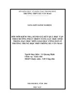 Đổi mới kiểm tra, đánh giá kết quả học tập theo hướng phát triển năng lực học sinh trong dạy học môn GDCD ở trường THPT hà văn mao 