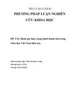 Đề tài nghiên cứu môn Nghiên Cứu Khoa học Bệnh thành tích