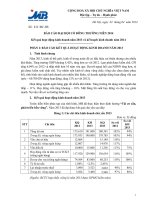 Báo cáo của Tổng Giám đốc về Kết quả hoạt động kinh doanh năm 2013 và Kế hoạch kinh doanh năm 2014