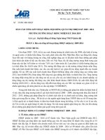 Báo cáo của Hội đồng Quản trị về tổng kết hoạt động Hội đồng quản trị nhiệm kỳ 2009 – 2014, phương hướng hoạt động nhiệm kỳ 2014 - 2019