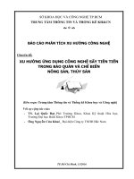 XU HƢỚNG NGHIÊN CỨU VÀ ỨNG DỤNG CÔNG NGHỆ SẤY NÔNG THỦY SẢN TRÊN CƠ SỞ SỐ LIỆU SÁNG CHẾ QUỐC TẾ