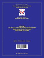 KẾT hợp GIẢI THUẬT DI TRUYỀN và MẠNG nơ  RON RBF NHẬN DẠNG và xử lý tín HIỆU điều KHIỂN PHI TUYẾN 
