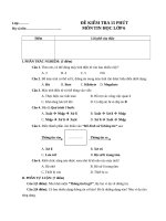 Đề kiểm tra 15 phút học kỳ 1