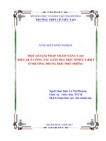 MỘT số GIẢI PHÁP NHẰM NÂNG CAO HIỆU QUẢ CỒNG tác GIÁO dục học SINH cá BIỆT ở TRƯỜNG TRUNG học PHỔ THÔNG 