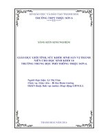 Giáo dục giới tính và sức khỏe sinh sản vị thành niên cho học sinh khối 10 trường THPT triệu sơn 6 