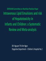 Intravenous lipid emulsions and risk of hepatotoxicity ininfants and children: a systematic review and meta-analysis | Website Bệnh viện nhi đồng 2 - www.benhviennhi.org.vn