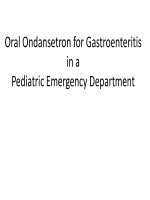 Oral Ondansetron for Gastroenteritis in a Pediatric Emergency Department | Website Bệnh viện nhi đồng 2 - www.benhviennhi.org.vn