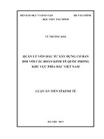 Quản lý vốn đầu tư xây dựng cơ bản đối với các Đoàn kinh tế quốc phòng khu vực phía Bắc Việt Nam