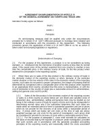 Agreement WTO on anti dumping