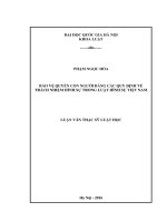 Bảo vệ quyền con người bằng các quy định về trách nhiệm hình sự trong luật hình sự việt nam 