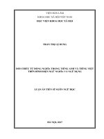 Đối chiếu từ đồng nghĩa trong tiếng anh và tiếng việt trên bình diện ngữ nghĩa và ngữ dụng 