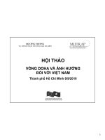 Liá u VÃ²ng ÄÃ m phÃ¡n Doha cÃ³ thá  áº£nh hÆ°á ng nhÆ° tháº¿ nÃ o tá i Viá t Nam - Claudio Dordi