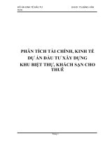 phân tích tài chính, kinh tế dự án đầu tư xây dựng khu biệt thự, khách sạn cho thuê