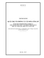 BÀI GIẢNG QUẢN TRỊ VĂN PHÒNG VÀ VĂN HÓA CÔNG SỞ