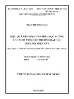 Hiệu quả giáo dục văn hóa học đường cho sinh viên các trường đại học ở Hà Nội hiện nay (Qua khảo sát một số trường đại học đào tạo các ngành kỹ thuật)