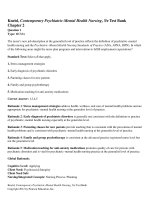 Contemporary psychiatric mental health nursing 3rd edition kneisl test bank 