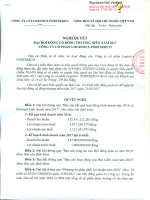 Nghị quyết và Biên bản Đại hội đồng cổ đông thường niên năm 2017