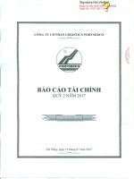 Báo cáo tài chính Quý 2 năm 2017