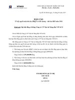 Báo cáo về việc quyết toán tiền lương, thù lao HĐQT, BKS năm 2016