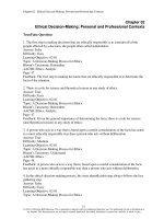 Business ethics decision making for personal integrity and social responsibility 3rd edition hartman test bank 