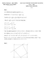 [2016] ĐỀ THI VÀ ĐÁP ÁN CÁC MÔN THI THỬ LỚP 10 PTNK- ĐỢT 1 – Trung Tâm Phổ Thông Năng Khiếu (Dạy – Học Thêm) TO N CHUY N dapan