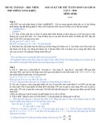 [2016] ĐỀ THI VÀ ĐÁP ÁN CÁC MÔN THI THỬ LỚP 10 PTNK ĐỢT 2 – Trung Tâm Phổ Thông Năng Khiếu (Dạy – Học Thêm) SINH