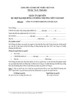 Tài liệu Đại hội đồng cổ đông thường niên năm 2015 Giay uy quyen