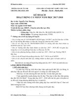 KẾ HOẠCH CÁ NHÂN: 2017-2018