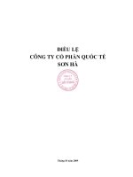 Điều lệ Công ty CP Quốc tế Sơn Hà