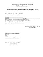 Văn bản hành chính: Mẫu đơn xin cấp giấy chứng nhận vào 10 gcn10