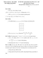 (2017) ĐỀ VÀ ĐÁP ÁN CÁC MÔN THI THỬ LẦN 2 NĂM 2017 – Trung Tâm Phổ Thông Năng Khiếu (Dạy – Học Thêm) TO N CHUY N