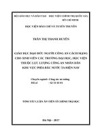 Giáo dục đạo đức người công an cách mạng cho sinh viên các trường đại học, học viện thuộc lực lượng công an nhân dân khu vực phía bắc nước ta hiện nay (tt) 