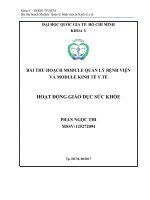 Bài thu hoạch module quản lý bệnh viện và module kinh tế y tế giáo dục sức khỏe