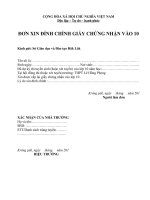 Văn bản hành chính: Mẫu đơn xin đính chính GCN vào 10 gcn10