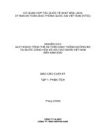NGHIÊN CỨU QUY HOẠCH TỔNG THỂ AN TOÀN GIAO THÔNG ĐƯỜNG BỘ TẠI NƯỚC CỘNG HÒA XÃ HỘI CHỦ NGHĨA VIỆT NAM ĐẾN NĂM 2020