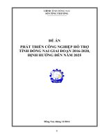 PHÁT TRIỂN CÔNG NGHIỆP HỖ TRỢ TỈNH ĐỒNG NAI GIAI ĐOẠN 2016-2020, ĐỊNH HƯỚNG ĐẾN NĂM 2025