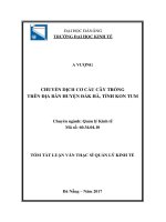 Chuyển dịch cơ cấu cây trồng trên địa bàn huyện đắk hà, tỉnh kon tum (tt) 
