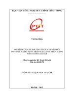 NGHIÊN CỨU CÁC PHƯƠNG THỨC CHUYỂN ĐỔI IPV4/IPV6 VÀ ĐỀ XUẤT TRIỂN KHAI IPV6 TRÊN MẠNG VIỄN THÔNG HÀ NỘI