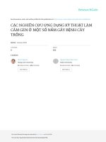 CÁC NGHIÊN CỨU ỨNG DỤNG KỸ THUẬT LÀM CÂM GEN Ở MỘT SỐ NẤM GÂY BỆNH CÂY TRỒNG