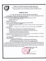 Thong bao ngay to chuc Dai hoi dong co dong 2015 lan 02 cua TLH