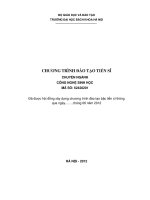 CHƯƠNG TRÌNH ĐÀO TẠO TIẾN SĨ CHUYÊN NGÀNH CÔNG NGHỆ SINH HỌC