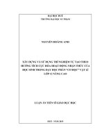 XÂY DỰNG VÀ SỬ DỤNG THÍ NGHIỆM TỰ TẠO THEO HƯỚNG TÍCH CỰC HÓA HOẠT ĐỘNG NHẬN THỨC CỦA HỌC SINH TRONG DẠY HỌC PHẦN “CƠ HỌC” VẬT LÍ LỚP 12 NÂNG CAO