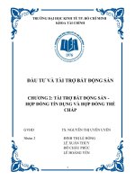 Bài dịch môn đầu tư và tài trợ bất động sản tài trợ bất động sản hợp đồng tín dụng và hợp đồng thế chấp 