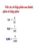 Hàng của số thập phân. Đọc, viết số thập phân