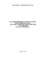 QUY TRÌNH KIỂM ĐỊNH KỸ THUẬT AN TOÀN THIẾT BỊ NÂNG KIỂU CẦU(CẦU TRỤC, CỔNG TRỤC, BÁN CỔNG TRỤC,PA LĂNG ĐIỆN)