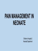 Pain management in neonate | Website Bệnh viện nhi đồng 2 - www.benhviennhi.org.vn