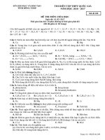 DE THI DIEN TAP 2017 HOA HOC CHINH THUC MA DE 209