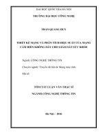 THIẾT KẾ MẠNG VÀ PHÂN TÍCH HIỆU SUẤT CỦA MẠNG CẢM BIẾN KHÔNG DÂY CHO GIÁM SÁT SỨC KHỎE